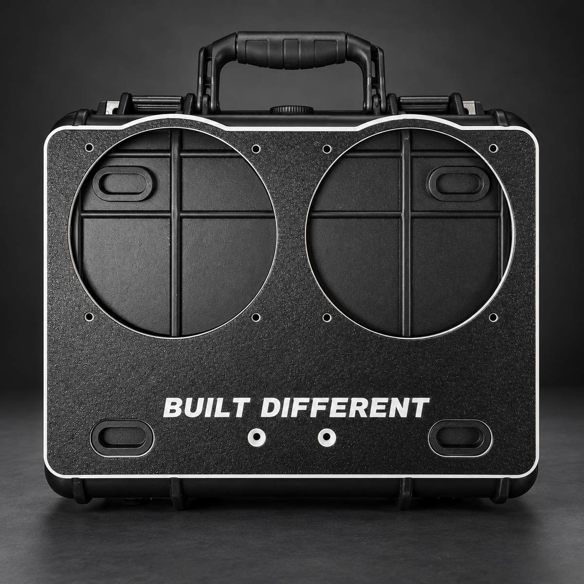 BBS full rear faceplate with white accents fitted to an Apache 2800 case before cutting the radiator openings. Case shown for fitment only and not included.
