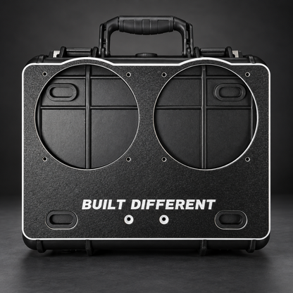 BBS full rear faceplate with white accents fitted to an Apache 2800 case before cutting the radiator openings. Case shown for fitment only and not included.