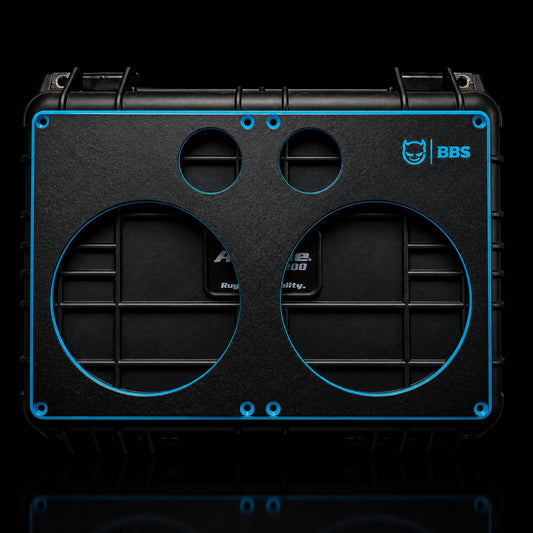 Apache 3800 Recoil REM65 one-piece faceplate with blue accent