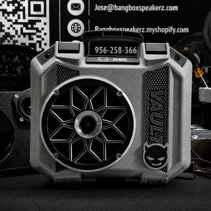 BBS Inferno coaxial speaker installed in a custom portable audio build